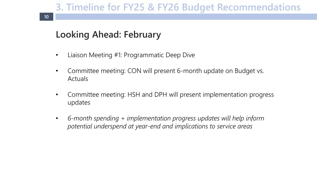 3 timeline for fy25 fy26 budget recommendations 1