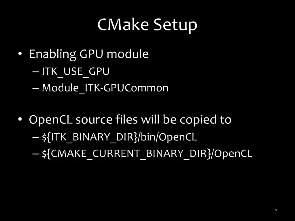 cmake setup