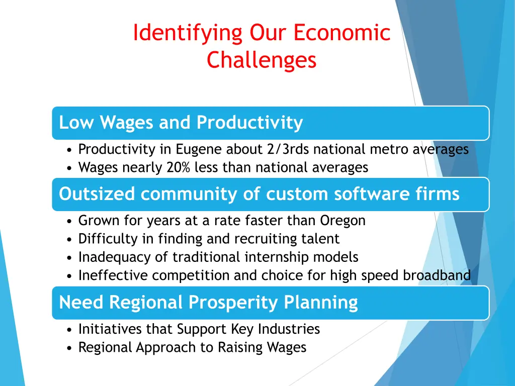 identifying our economic challenges