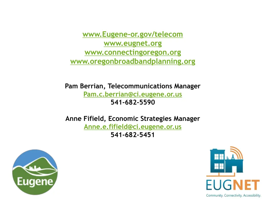 www eugene or gov telecom www eugnet