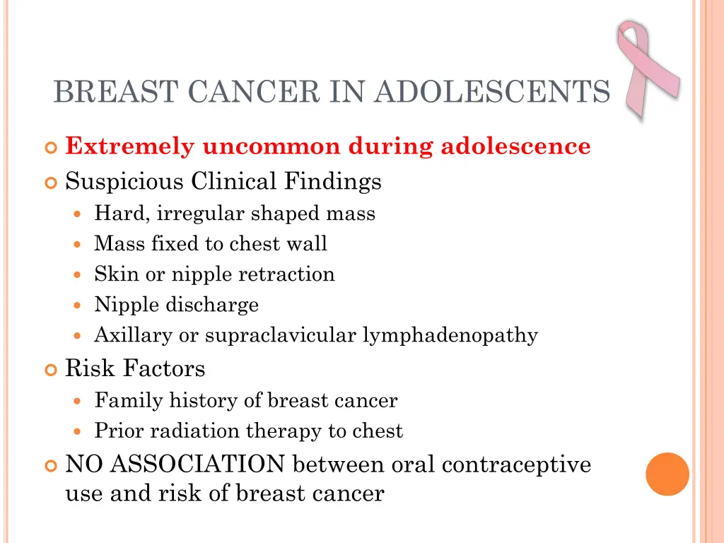 breast cancer in adolescents