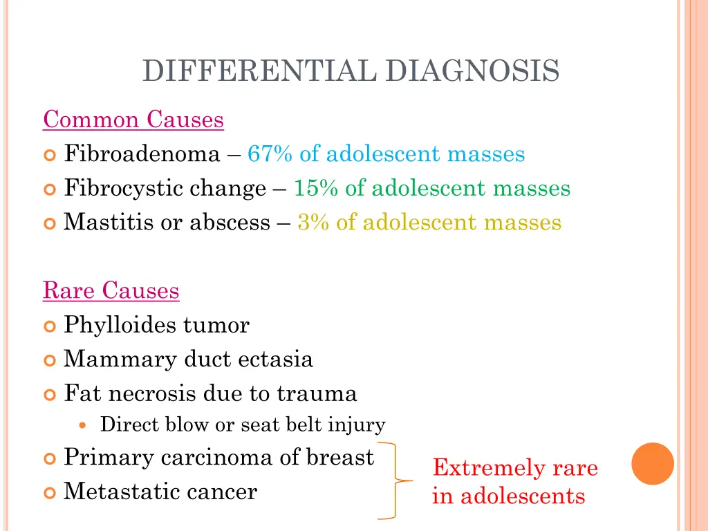 differential diagnosis