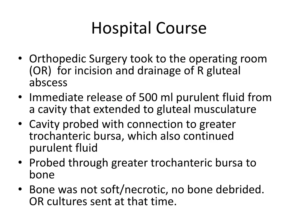 hospital course