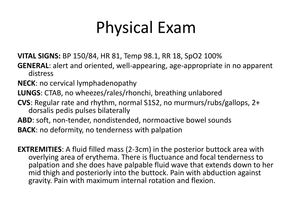 physical exam