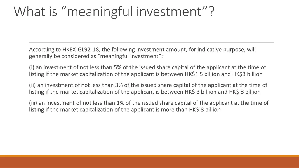 what is meaningful investment