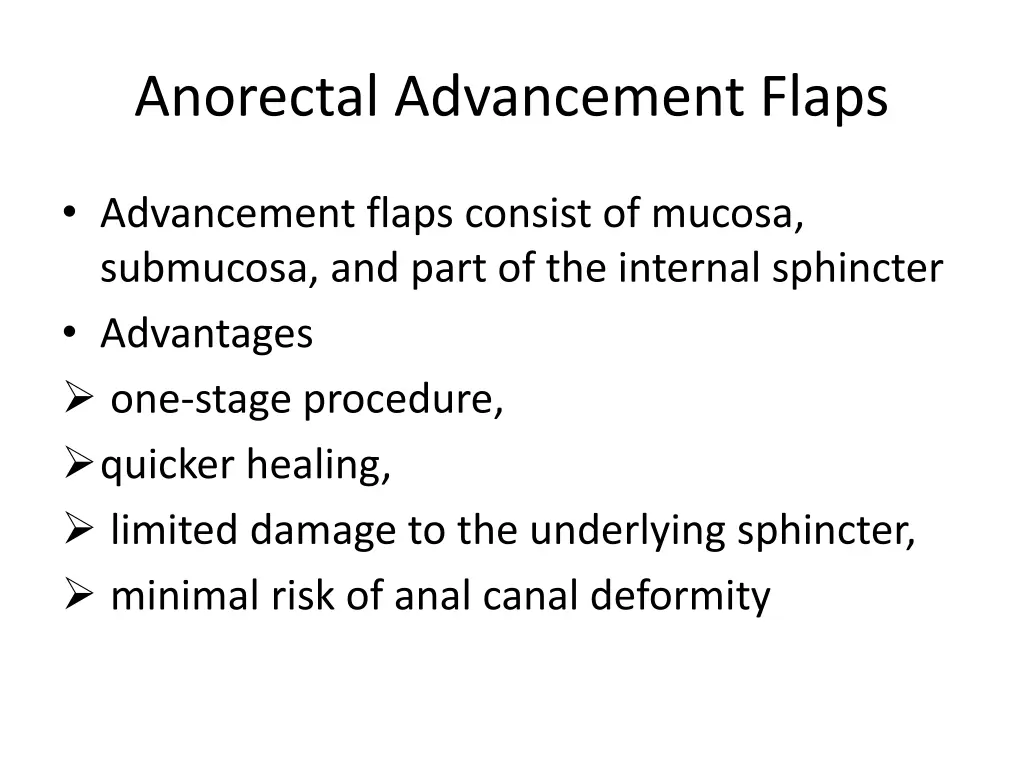 anorectal advancement flaps