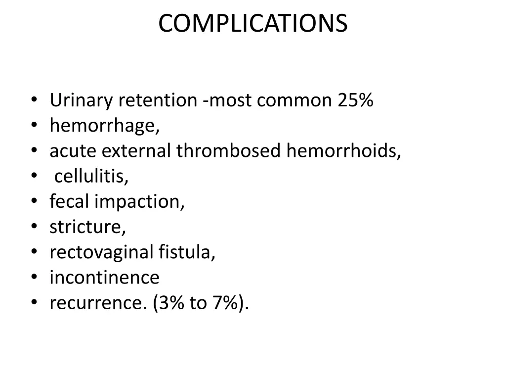 complications