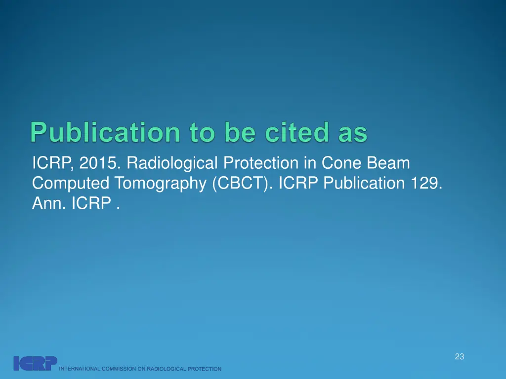 icrp 2015 radiological protection in cone beam