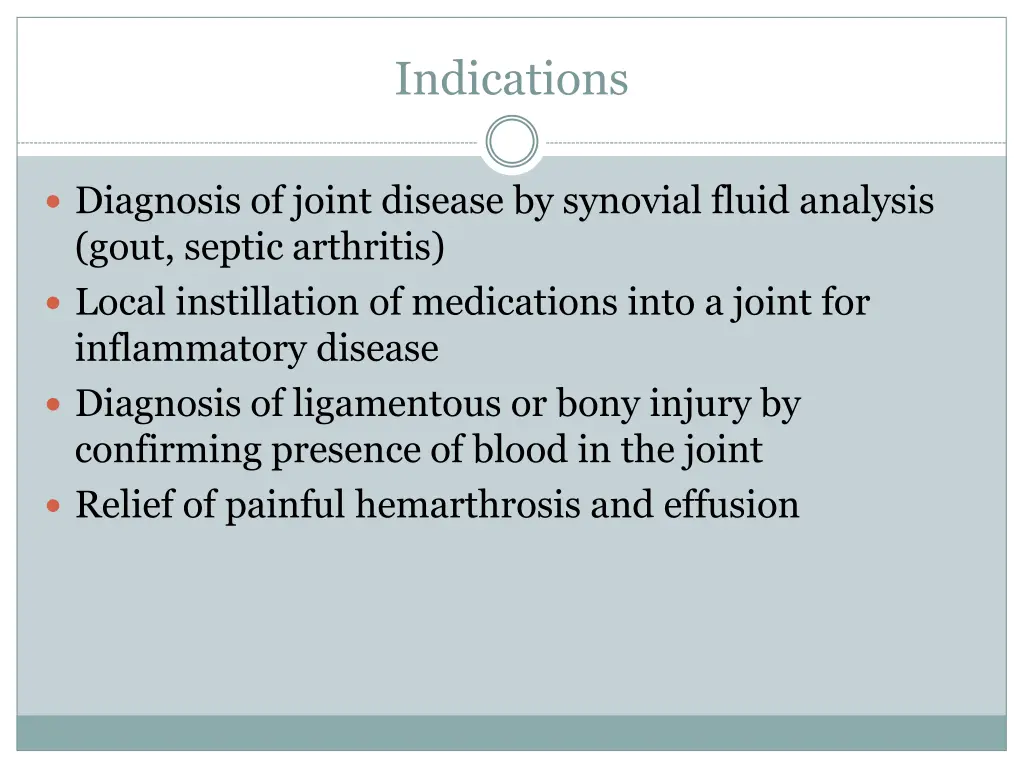 indications