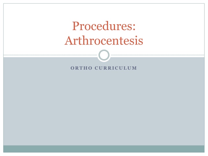 procedures arthrocentesis