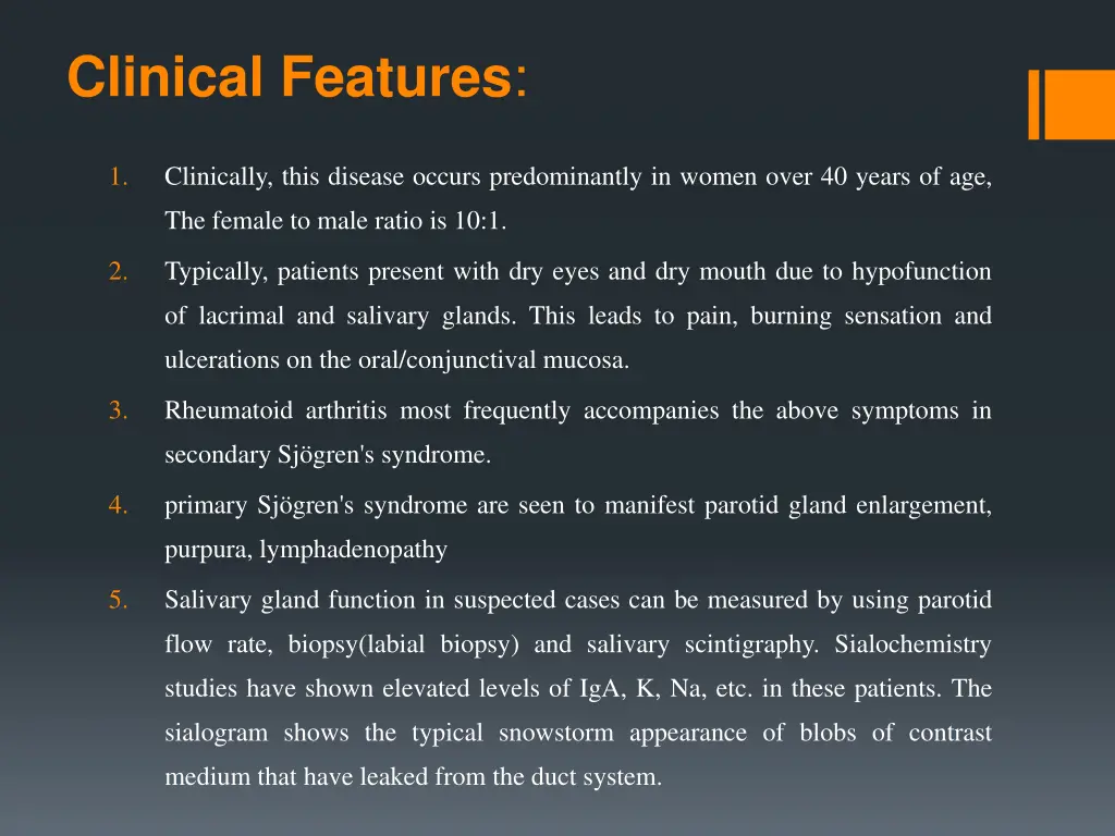 clinical features 8