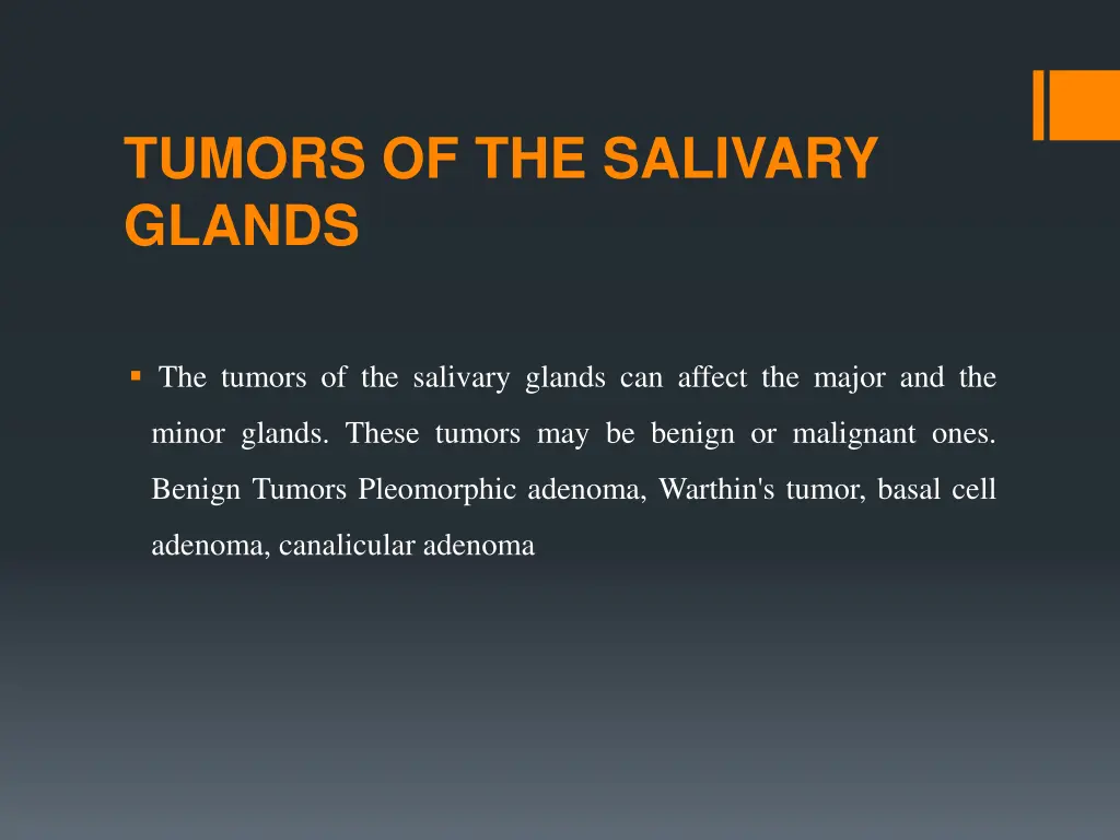 tumors of the salivary glands