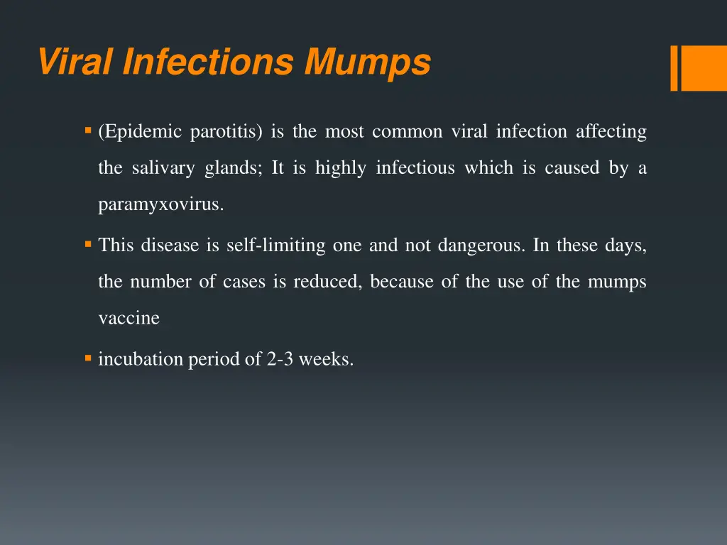 viral infections mumps