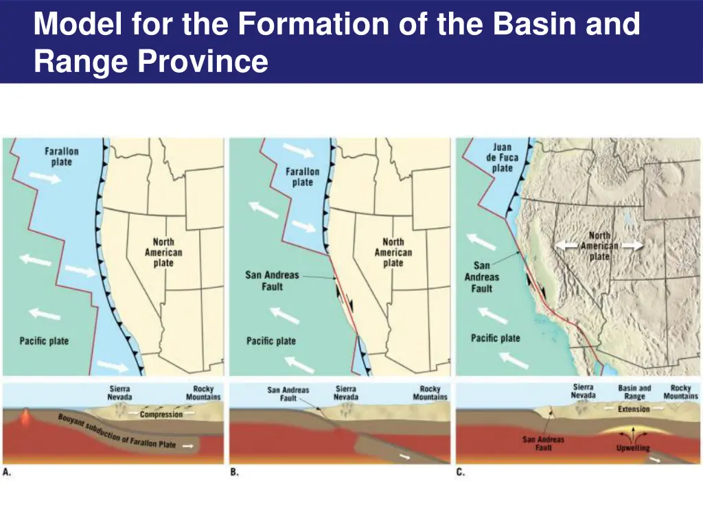 model for the formation of the basin and range