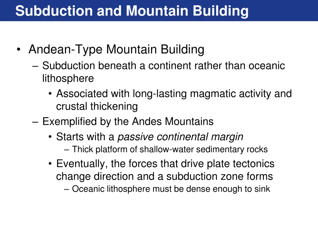 subduction and mountain building 1