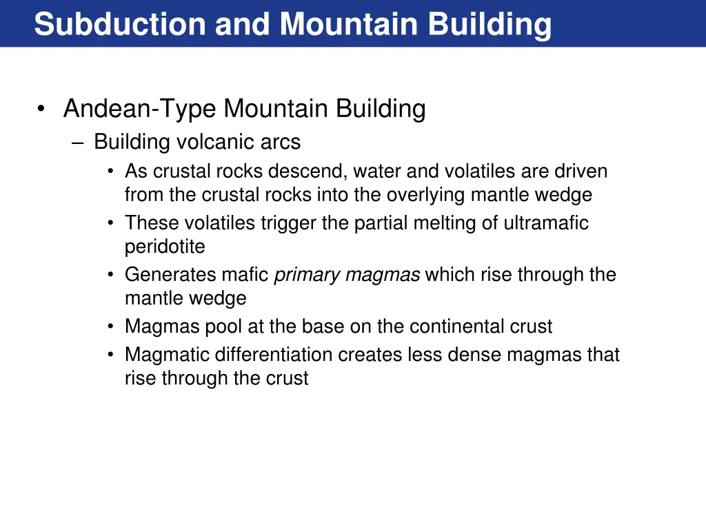 subduction and mountain building 2