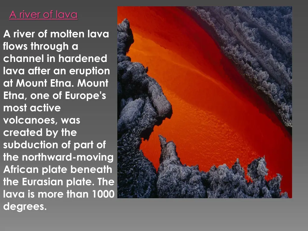 a river of lava