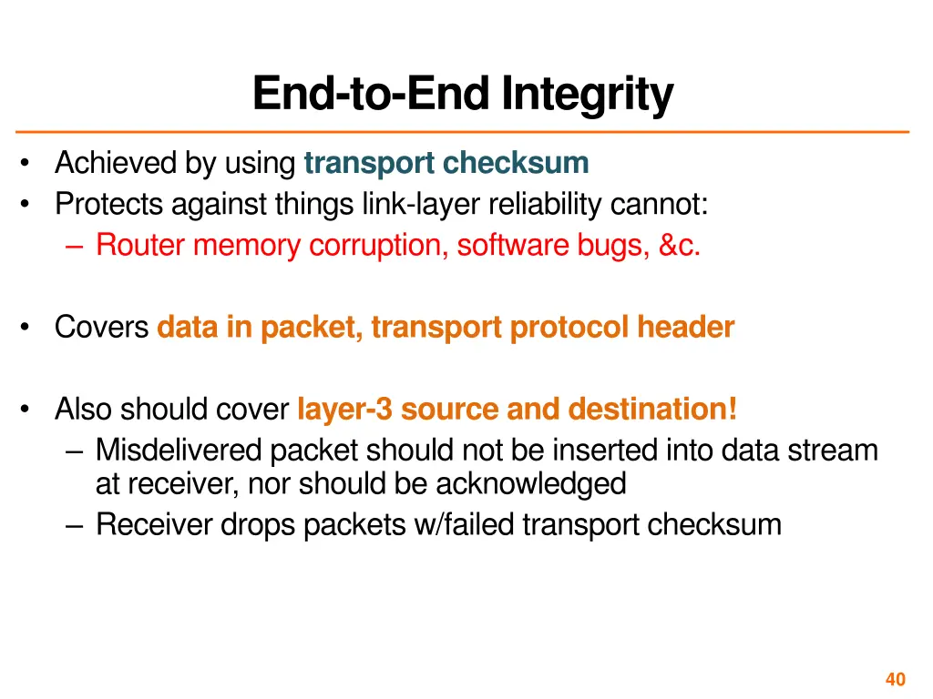 end to end integrity