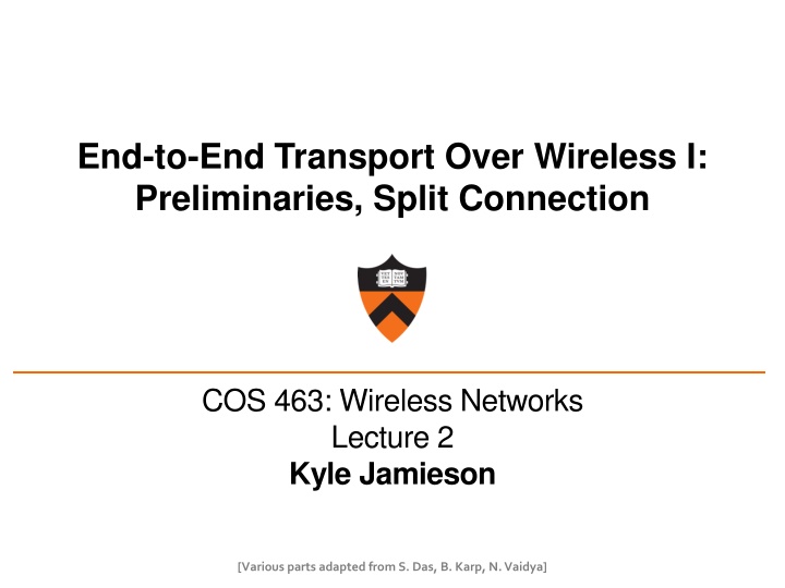 end to end transport over wireless