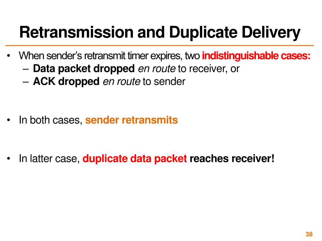 retransmission and duplicate delivery