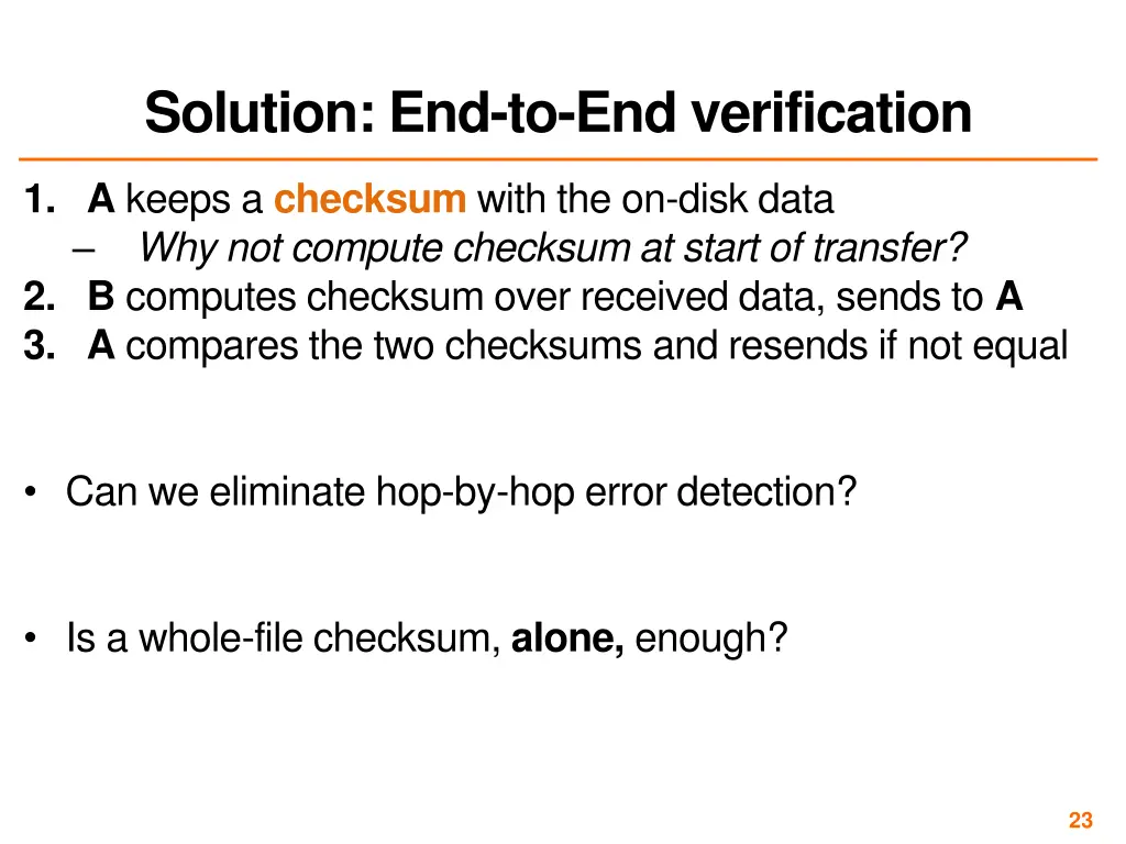 solution end to end verification