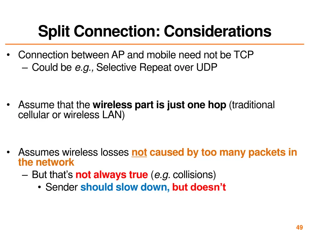 split connection considerations