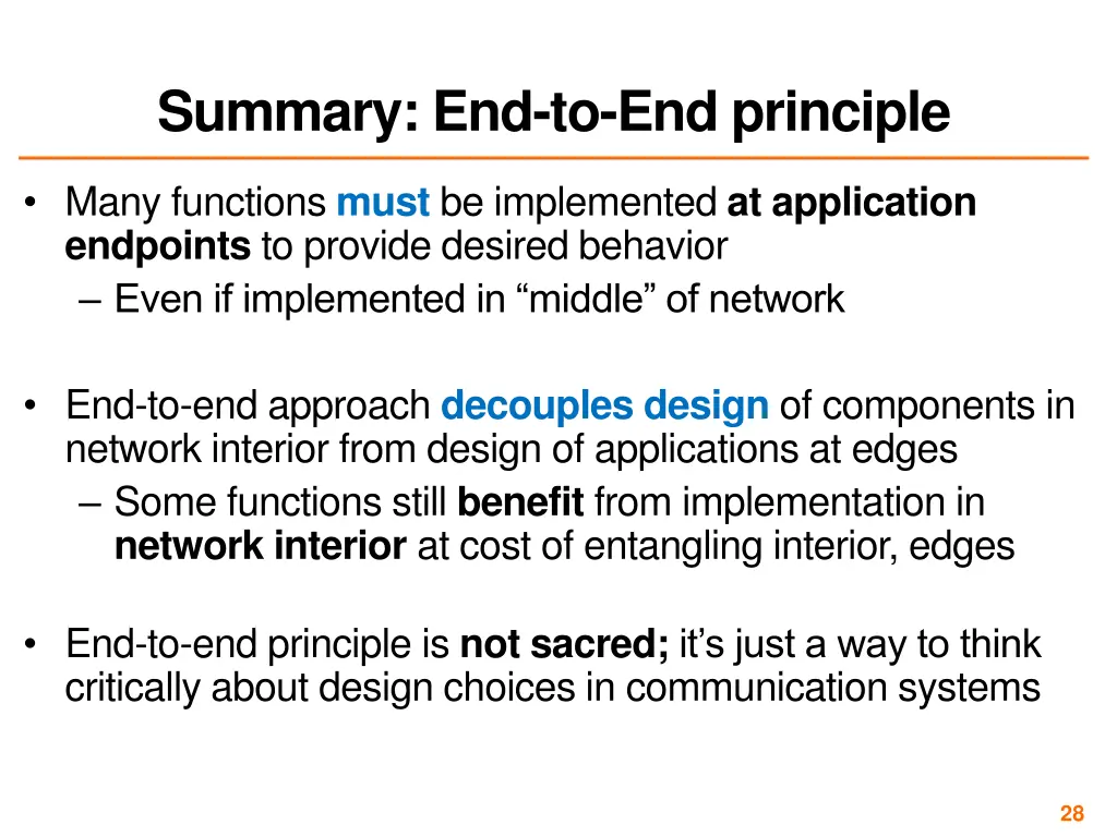 summary end to end principle