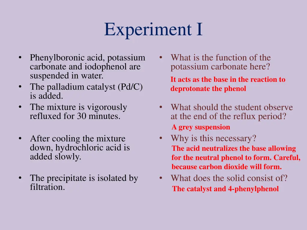 experiment i