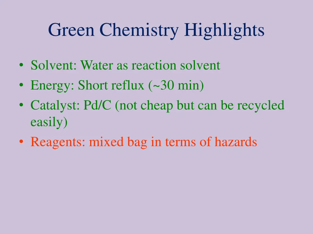 green chemistry highlights