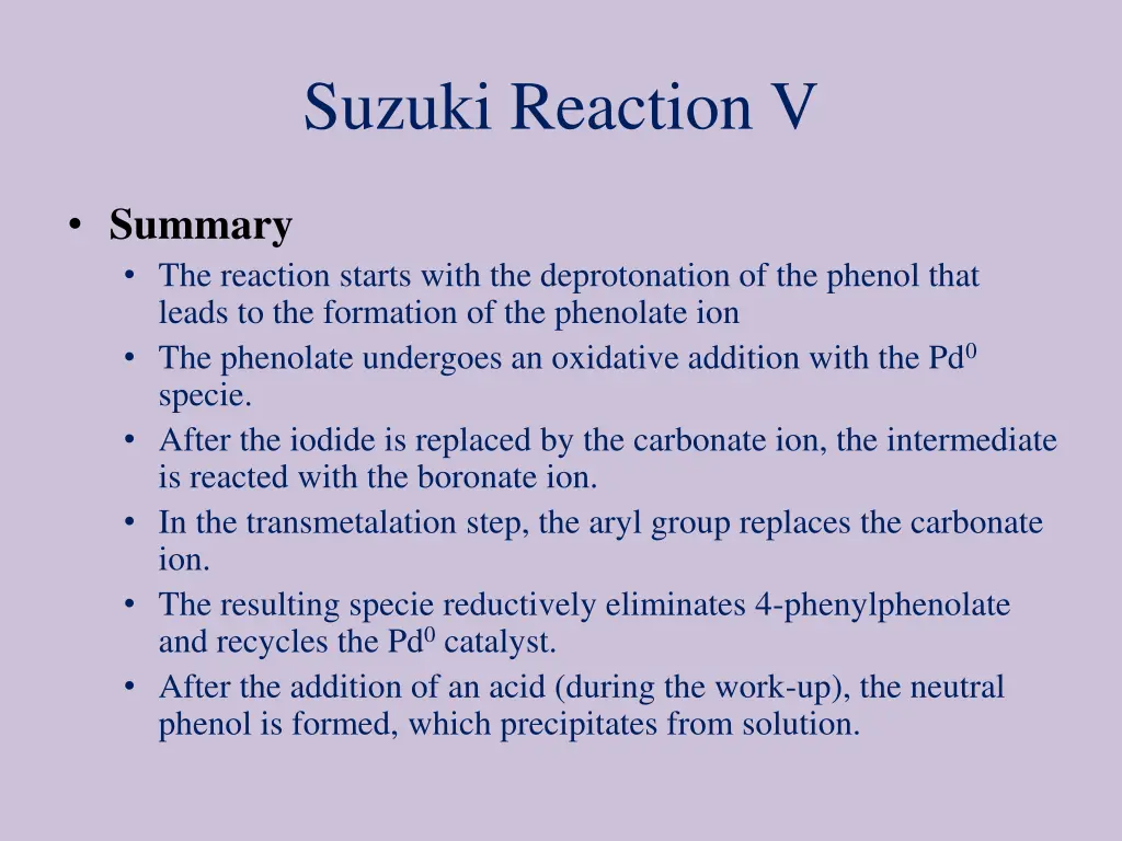 suzuki reaction v