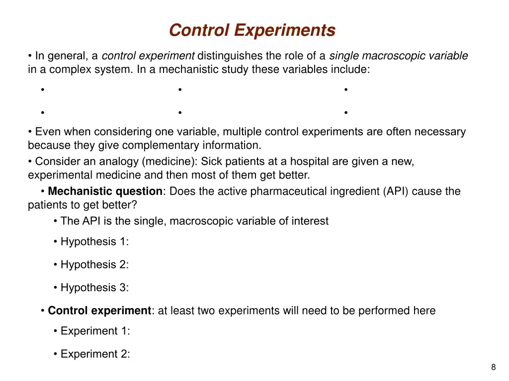 control experiments