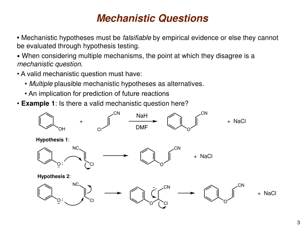 mechanistic questions