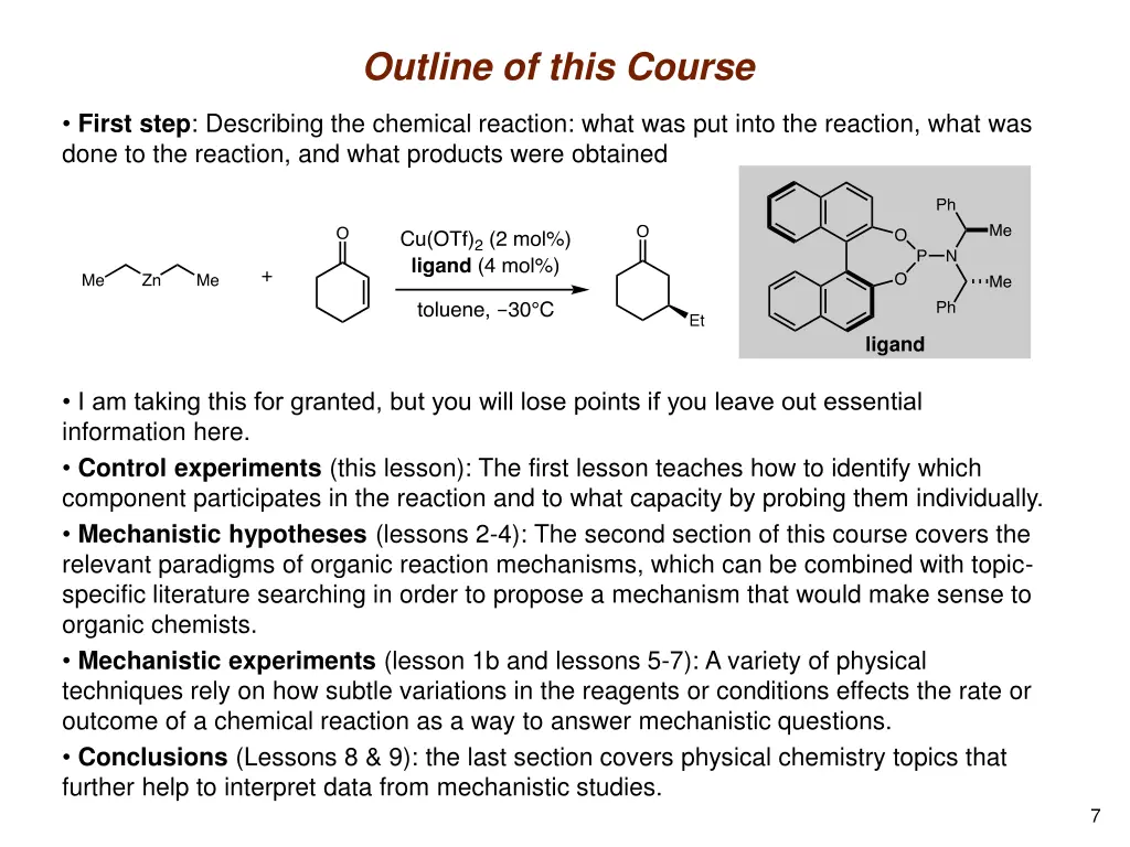 outline of this course