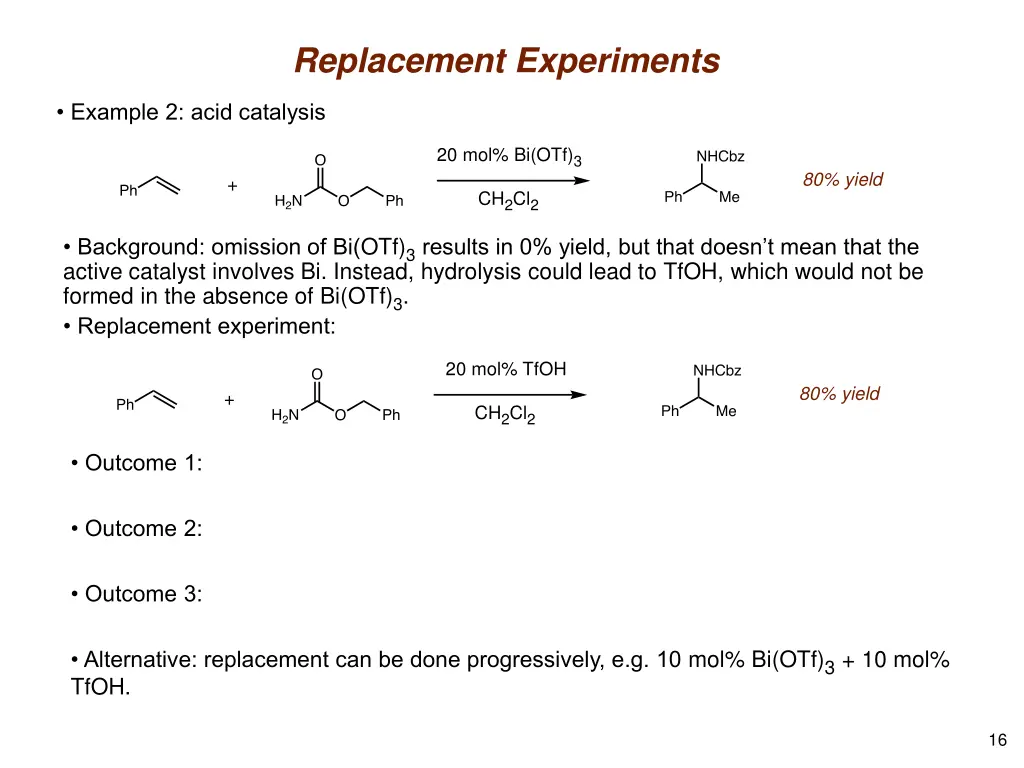 replacement experiments 1