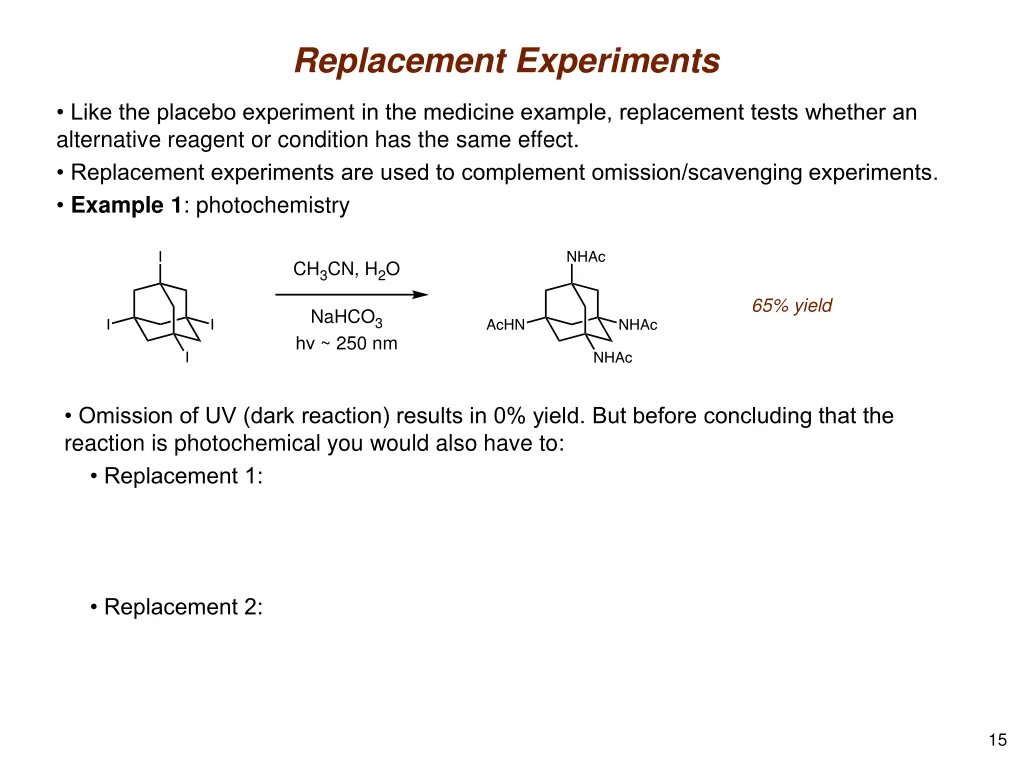 replacement experiments