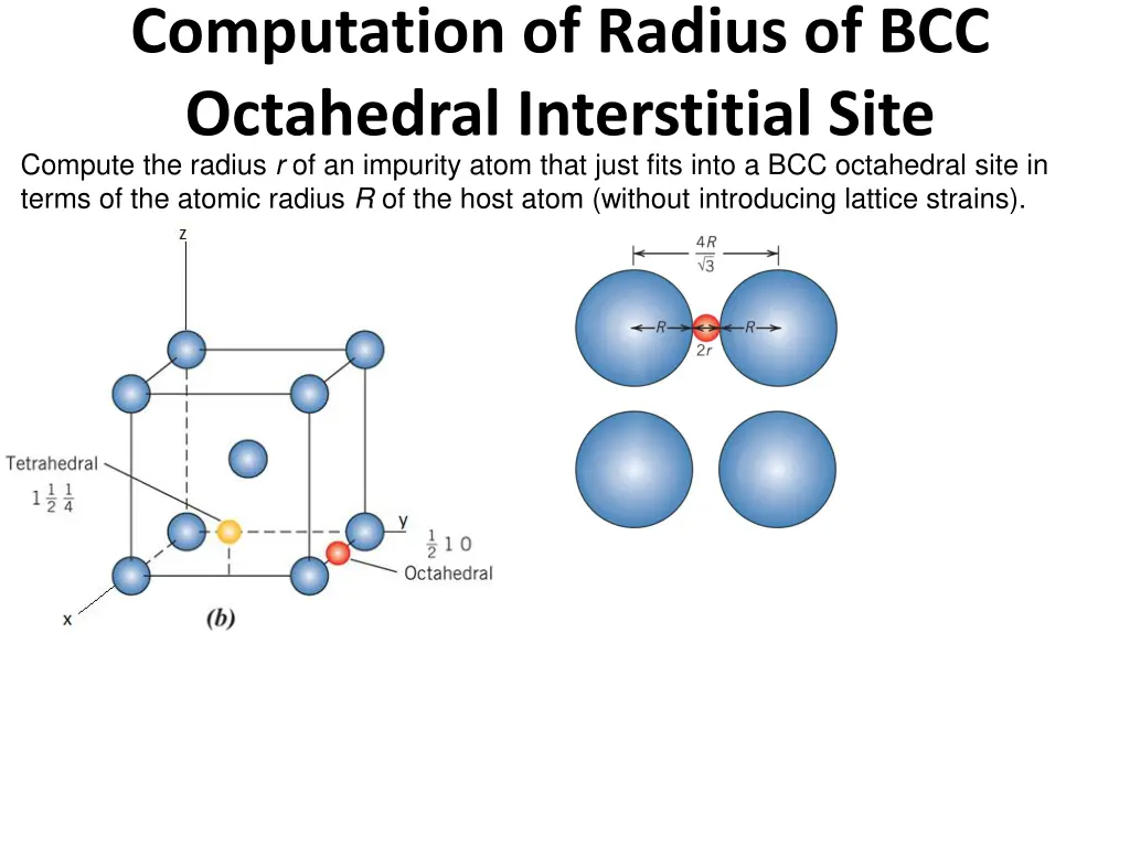 computation of radius of bcc octahedral