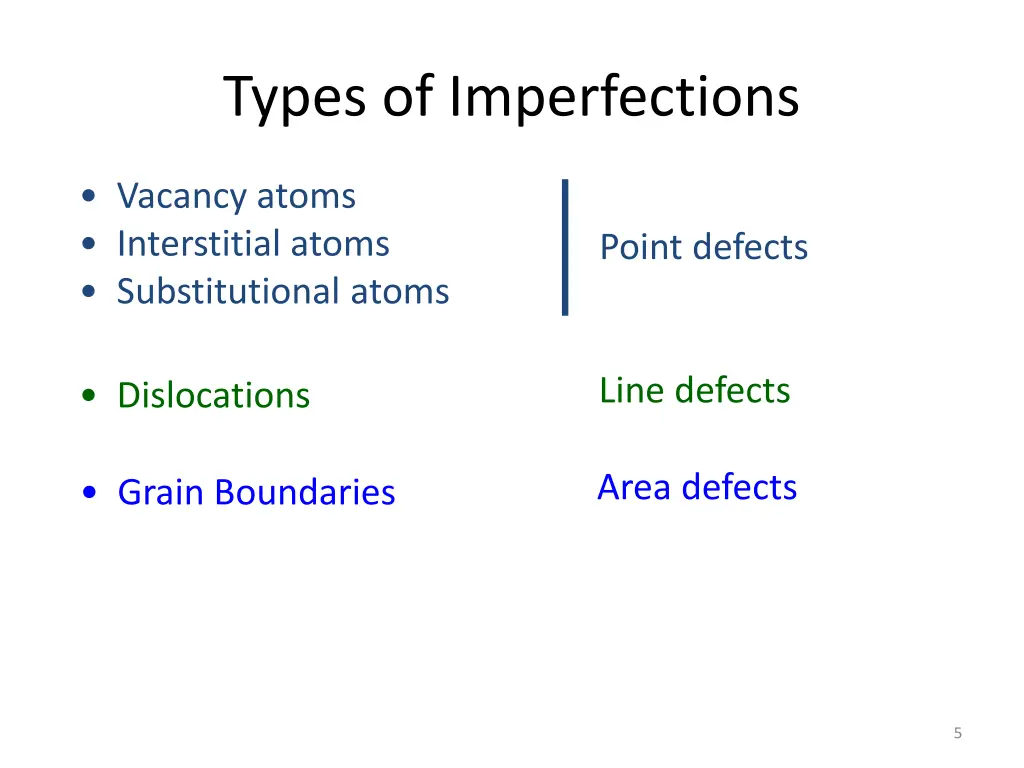 types of imperfections