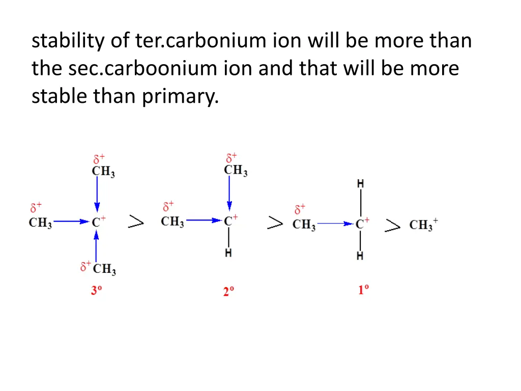 stability of ter carbonium ion will be more than