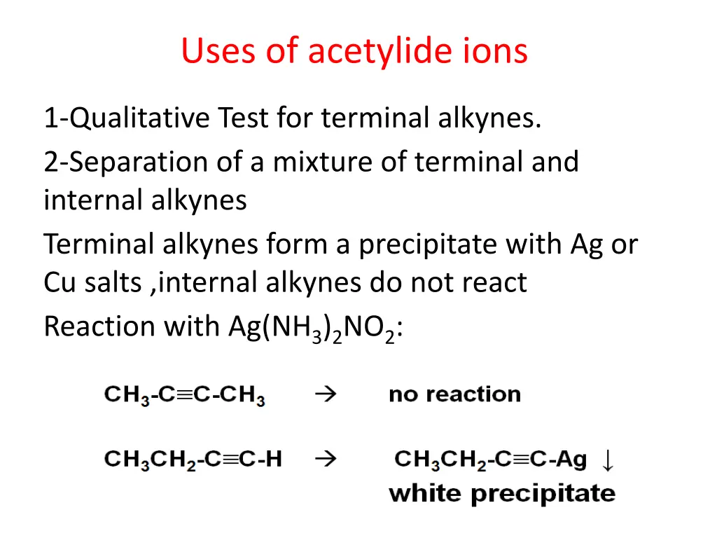 uses of acetylide ions