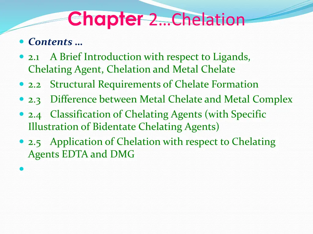 chapter 2 chelation