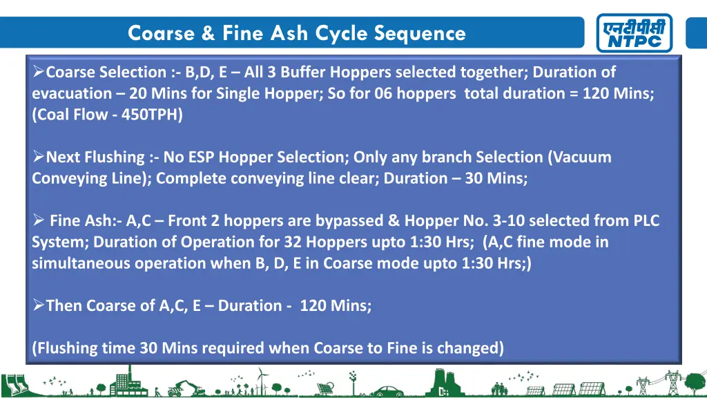 coarse fine ash cycle sequence