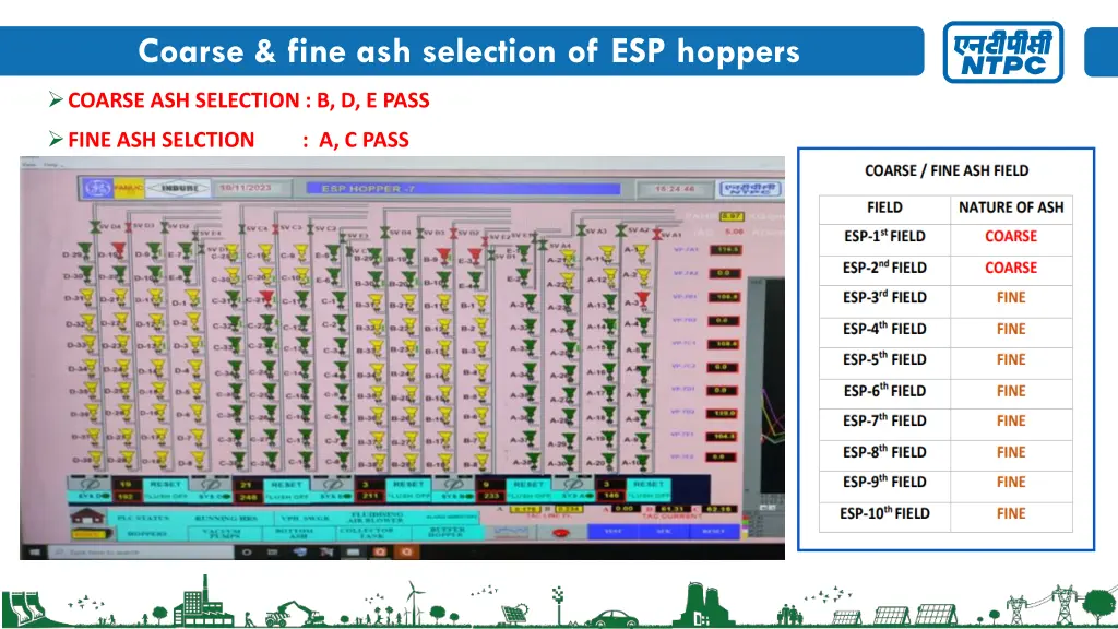 coarse fine ash selection of esp hoppers
