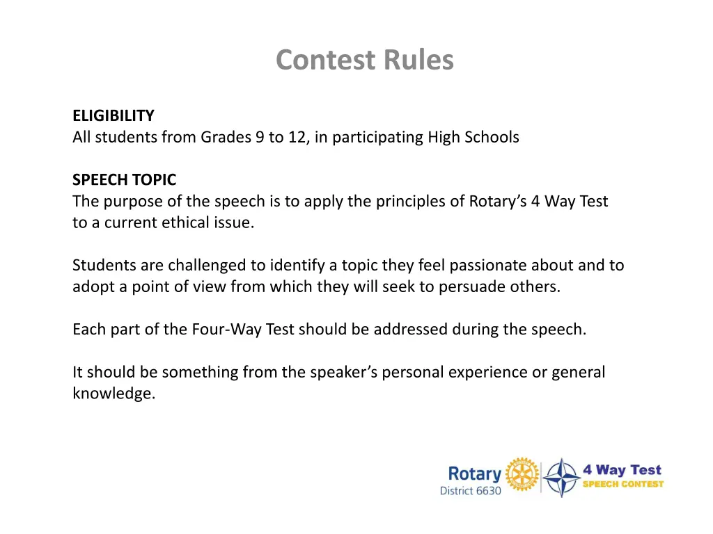 contest rules