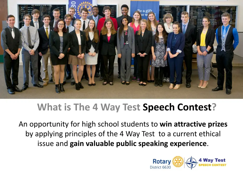 what is the 4 way test speech contest