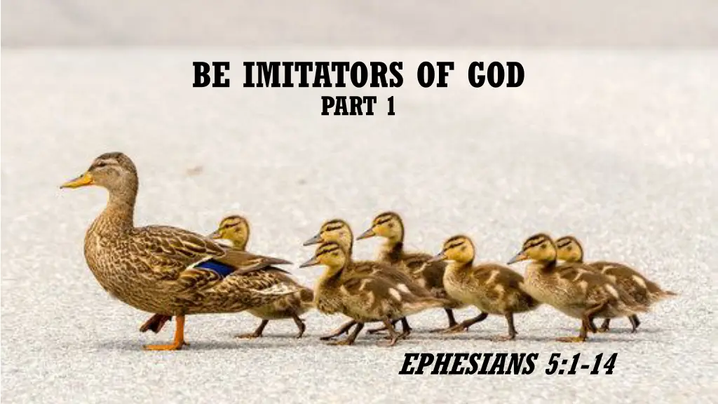 be imitators of god part 1