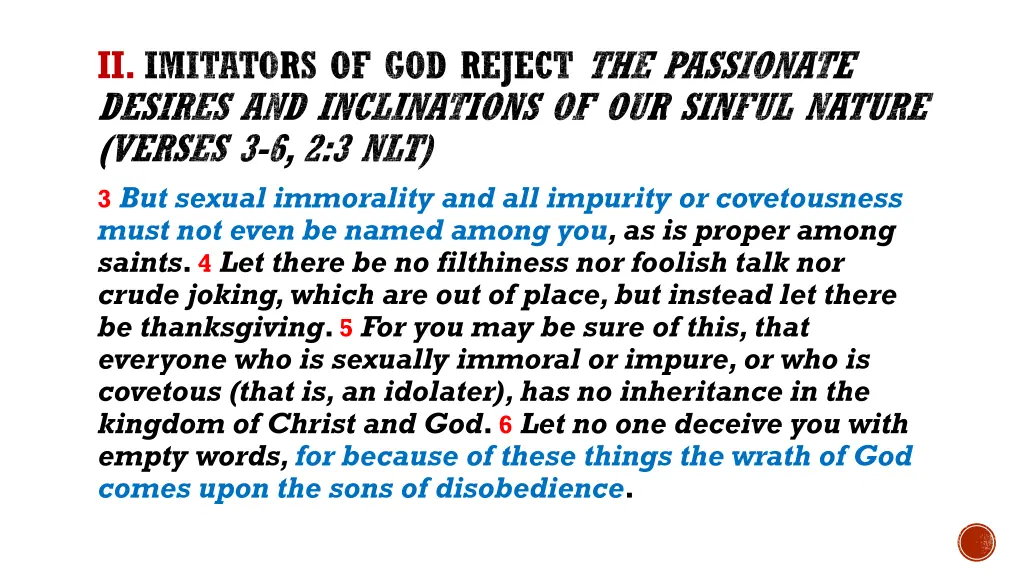 ii imitators of god reject the passionate desires 1