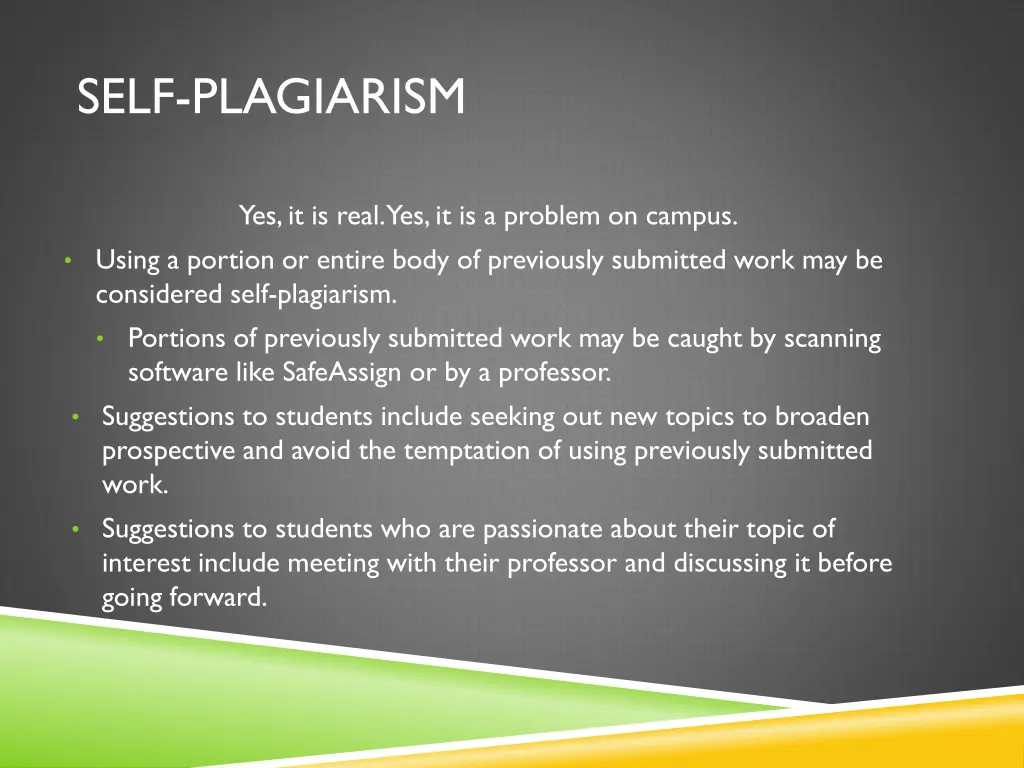 self plagiarism