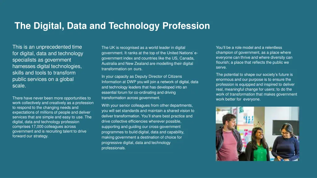 the digital data and technology profession