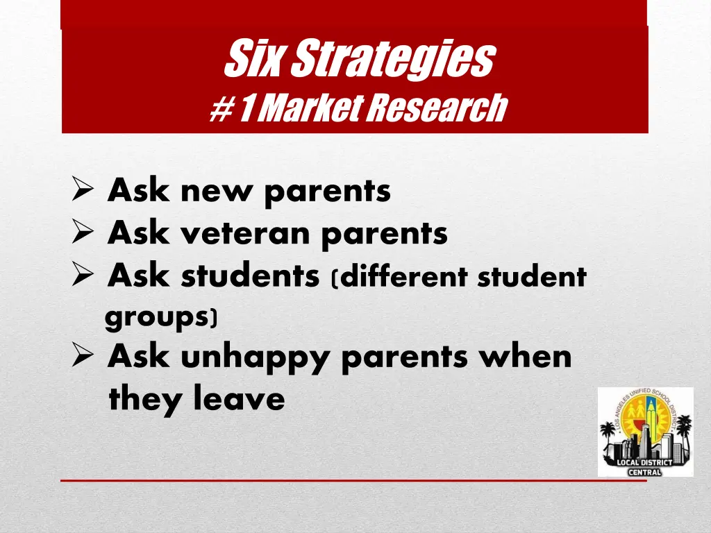 six strategies 1 market research 1