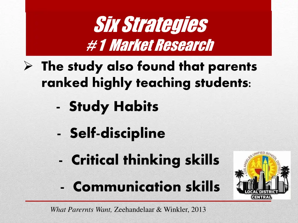 six strategies 1 market research the study also